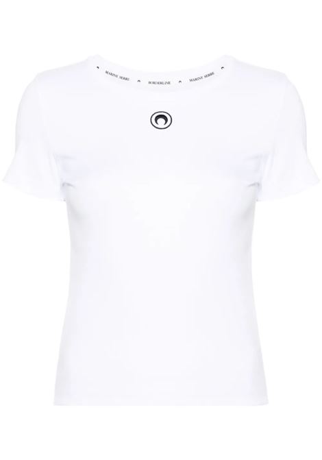 t-shirt baby fit moon logo jersey donna bianca MARINE SERRE | WTT012ACJER0008WH10